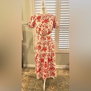 Cupcakes & Cashmere Linen Blend Floral Patterned Two Piece Set, NWT Sz S